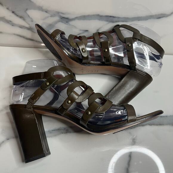 Via Spiga Women's Olive Leather Federica Gladiator Sandals Sz 10 Strappy - Picture 5 of 7